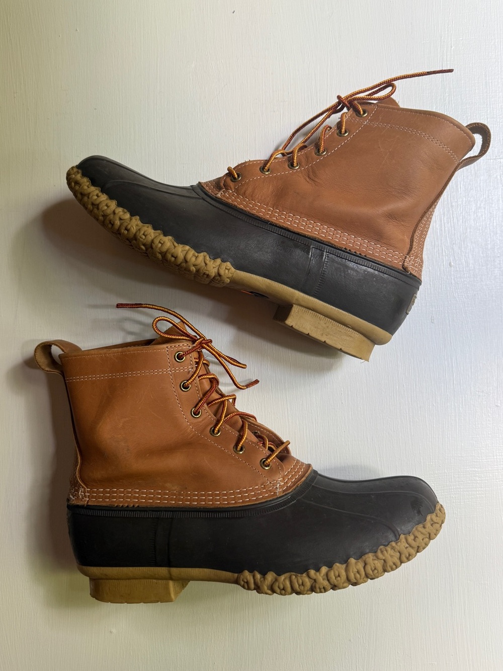 L.L.Bean Men’s Duck Boots US 10M Waterproof Leather/Rubber Brown/Black